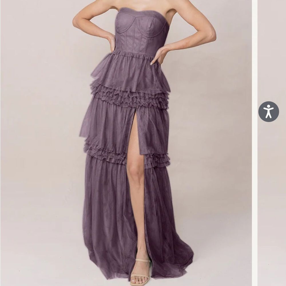 Revelry Adeline Tulle Dusty Purple Bridesmaid Dress 4
